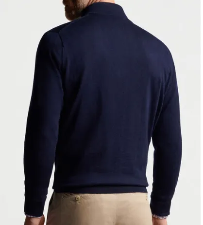 PETER MILLAR 1/4 ZIP AUTUMN CREST SWEATER - NAVY