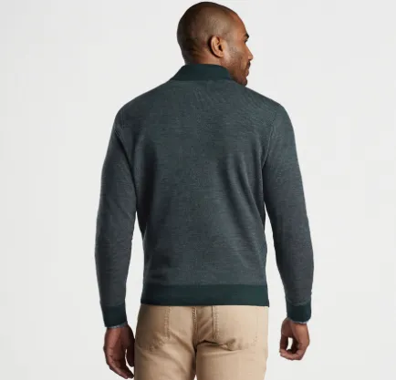 Peter Millar 1/4 Zip Breaker Birdseye Sweater - Balsam