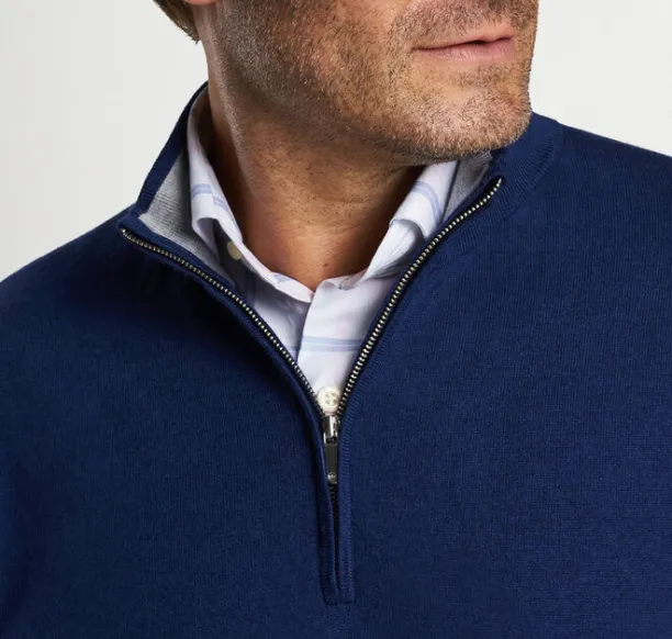 PETER MILLAR Whitaker 1/4 Zip Sweater Navy