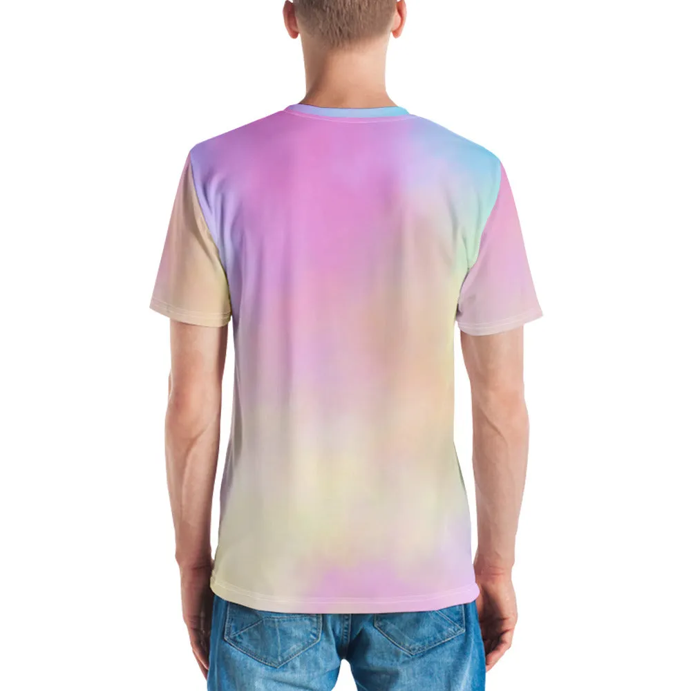 Pink Tie Dye Men's T-shirt, Abstract Designer Premium Tee For Men- Made in EU/USA/MX