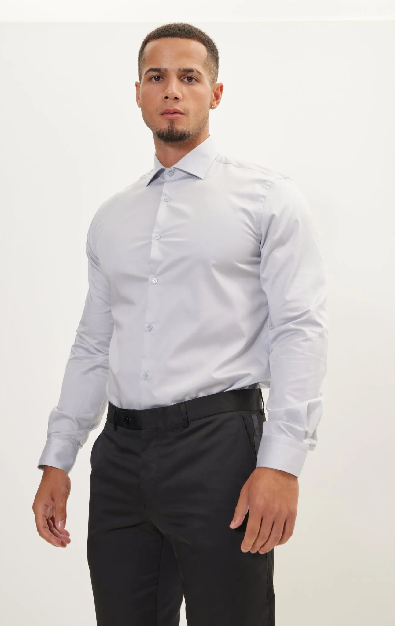 Pure Cotton Dress Shirt - Grey