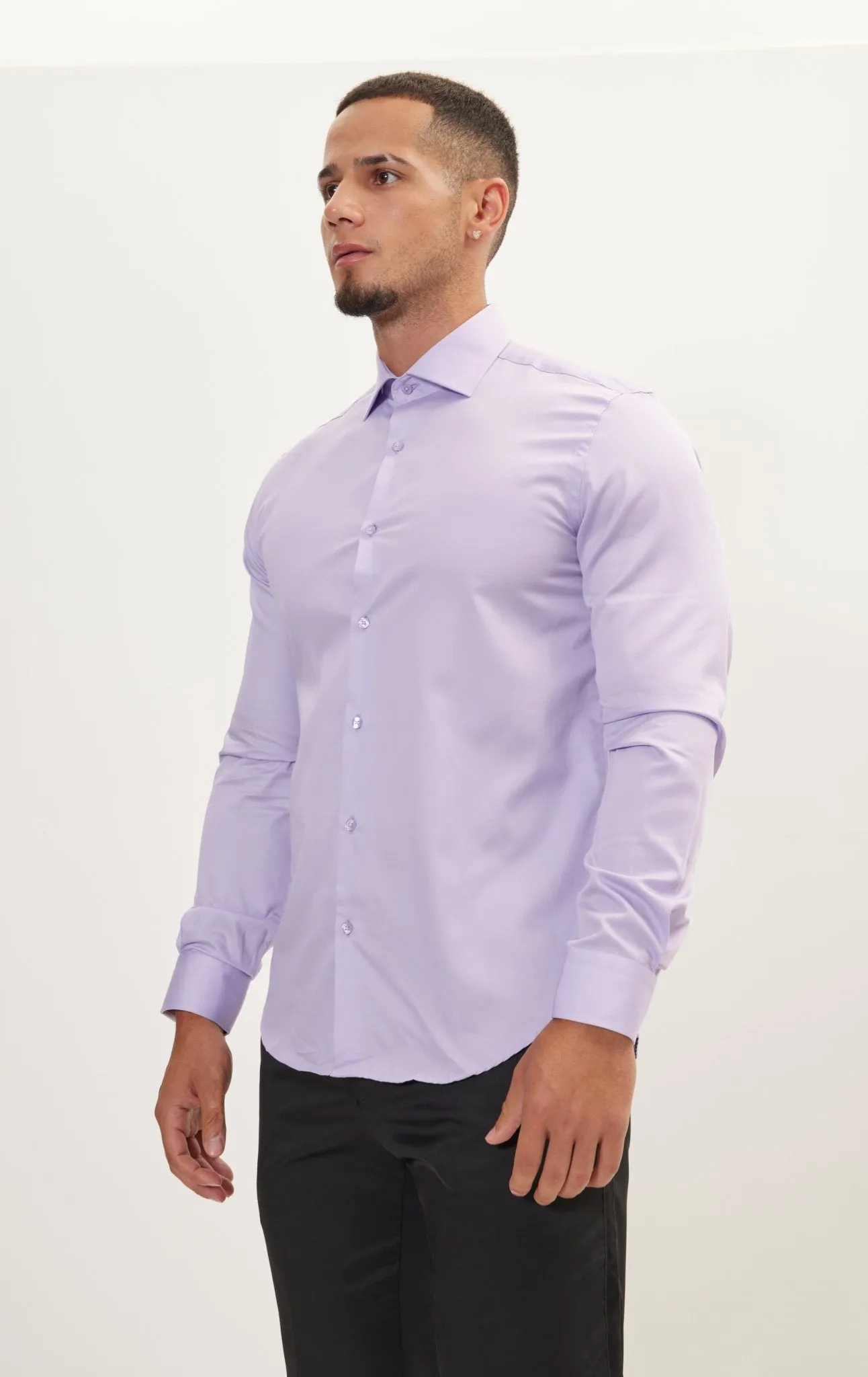 Pure Cotton Dress Shirt - Lilac