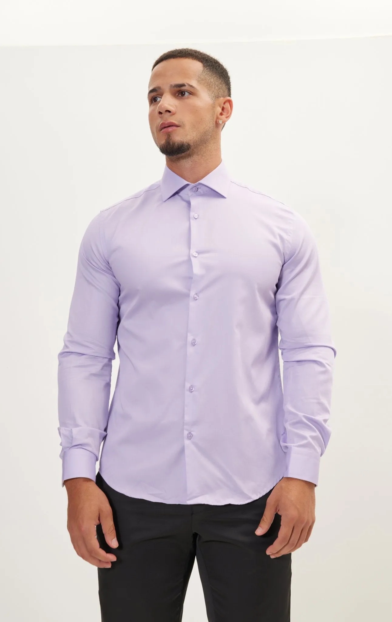 Pure Cotton Dress Shirt - Lilac