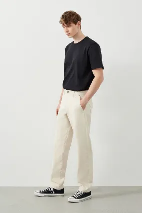 Rhone Relaxed Fit Ecru Natural Fabric Men's Chino