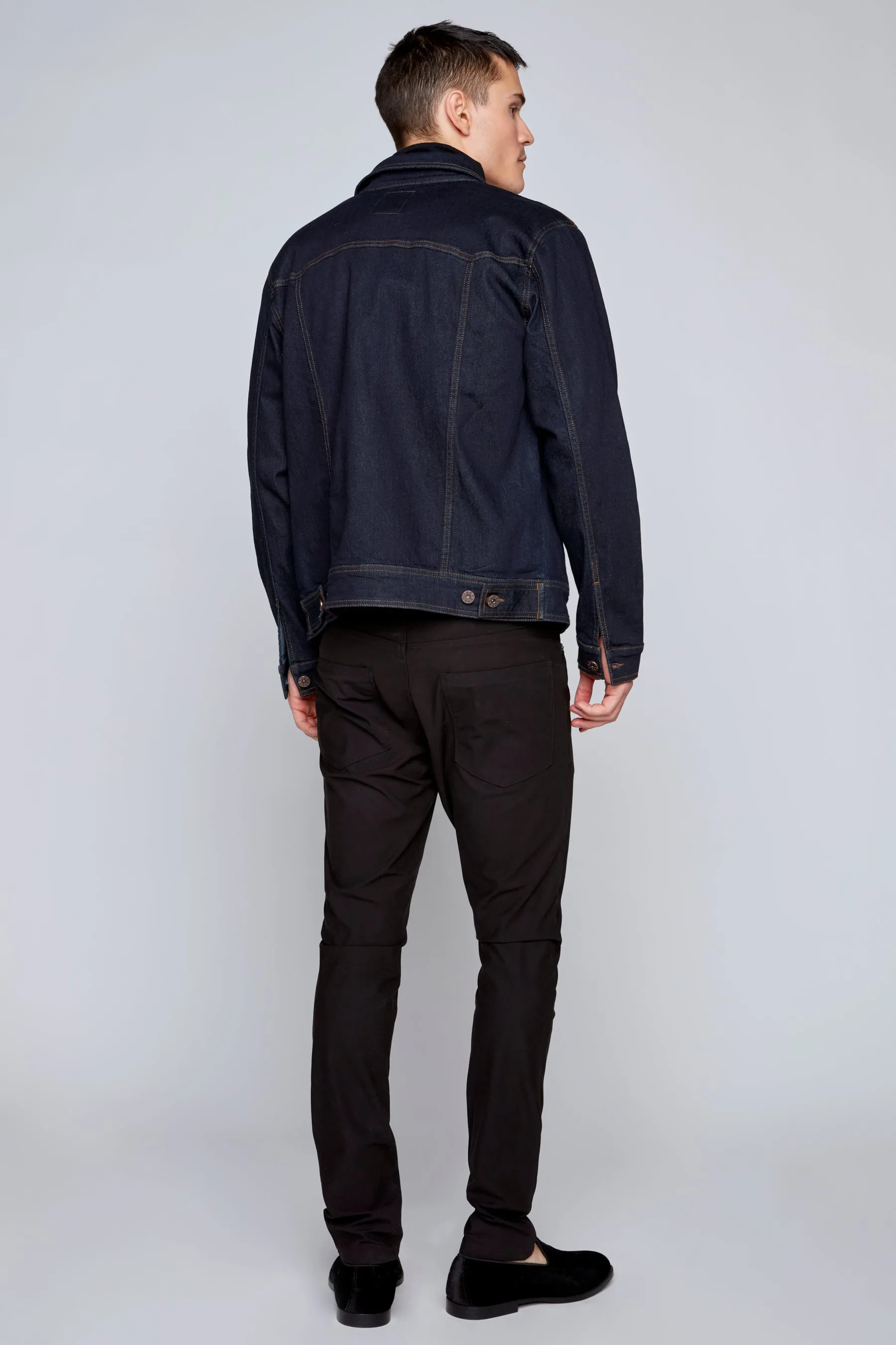 Slim Fit Classic Trucker Jean Jacket - Black