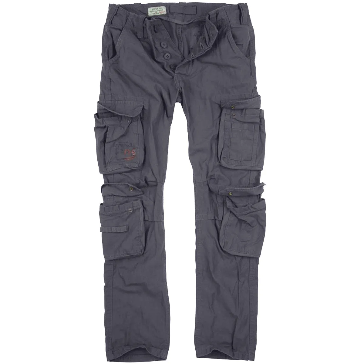 Surplus Airborne Slim Fit Cargo Trousers Anthracite Grey