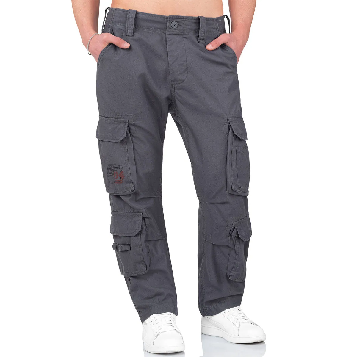 Surplus Airborne Slim Fit Cargo Trousers Anthracite Grey