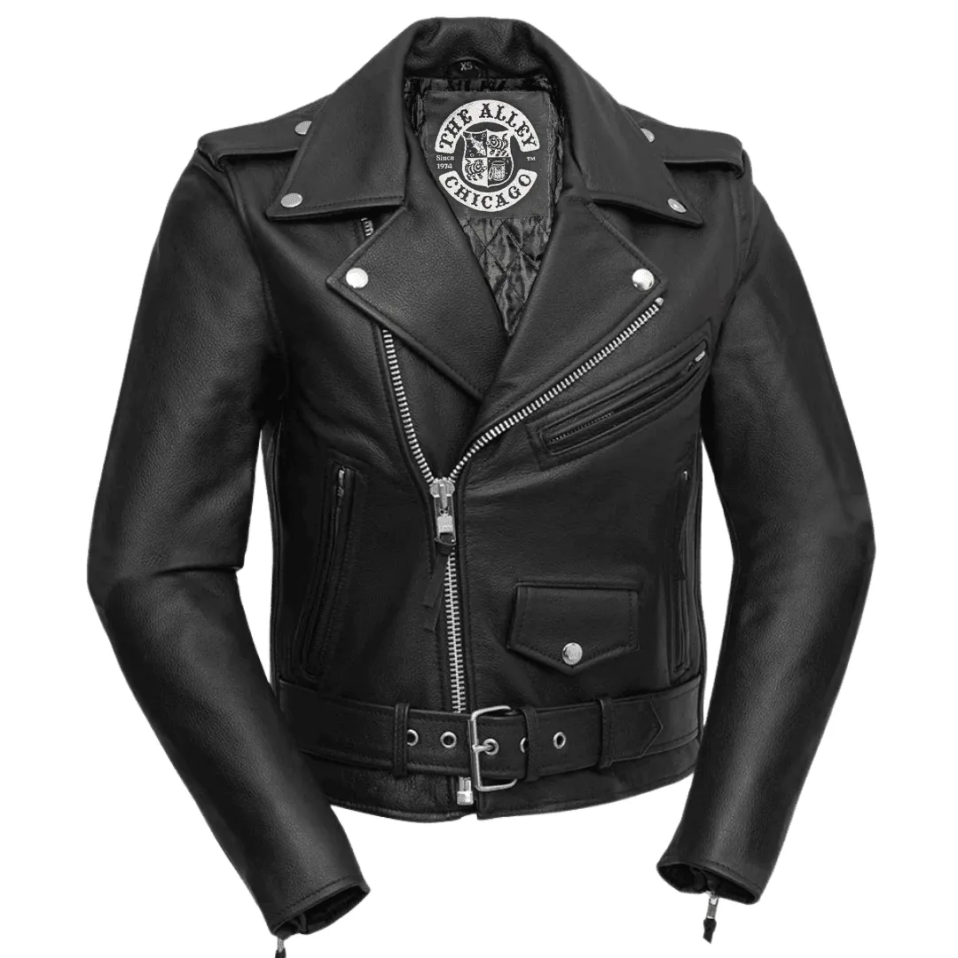 Womens Classic Leather Motorcycle Jacket | The Alley