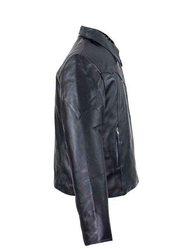 Women's Motorcycle Jacket With Zippered Cuffs, LJ248-09-DL