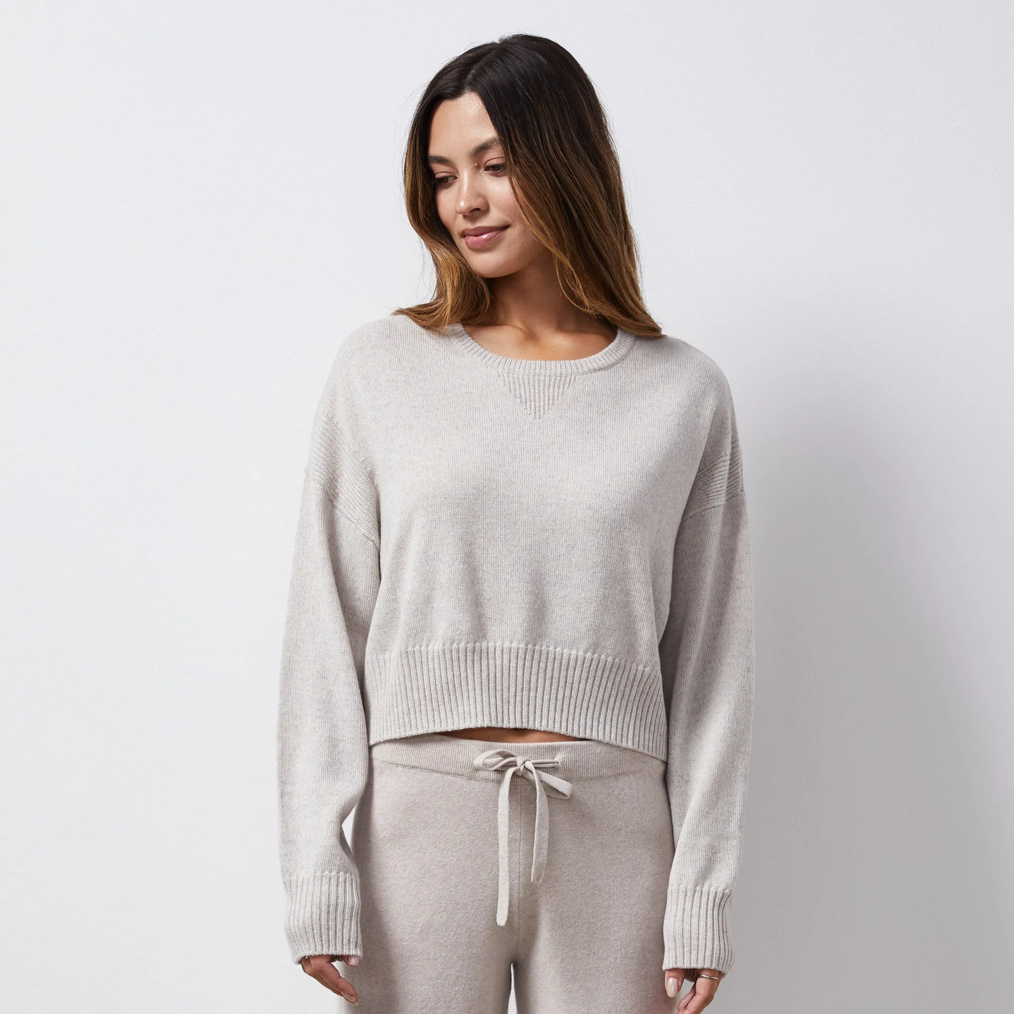 Wool Cashmere Crew Neck Sweater