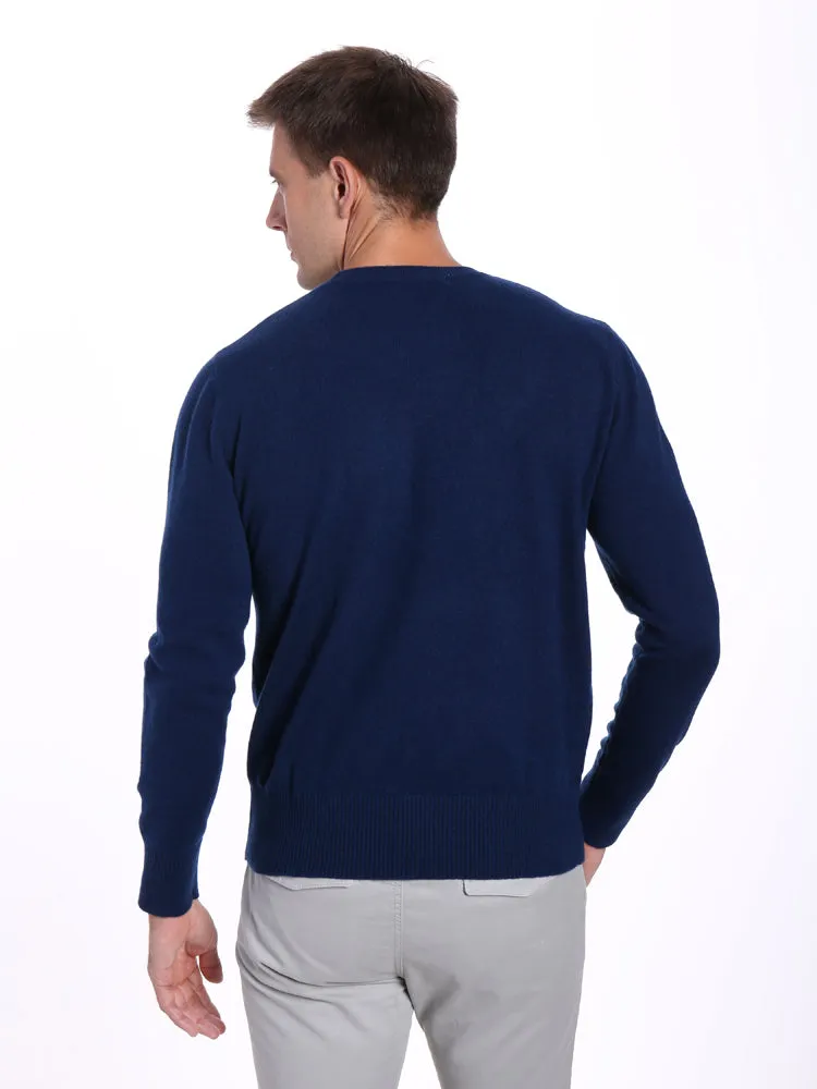 Zainuno Moizni Men's 100% Cashmere Crew Neck Pullover Sweater